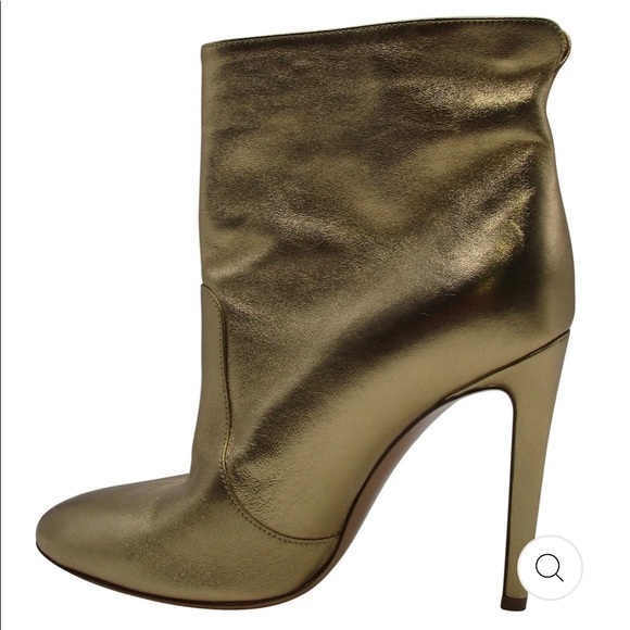 Gianvito Rossi Shiny Gold Ankle Boots - Picture 3 of 12